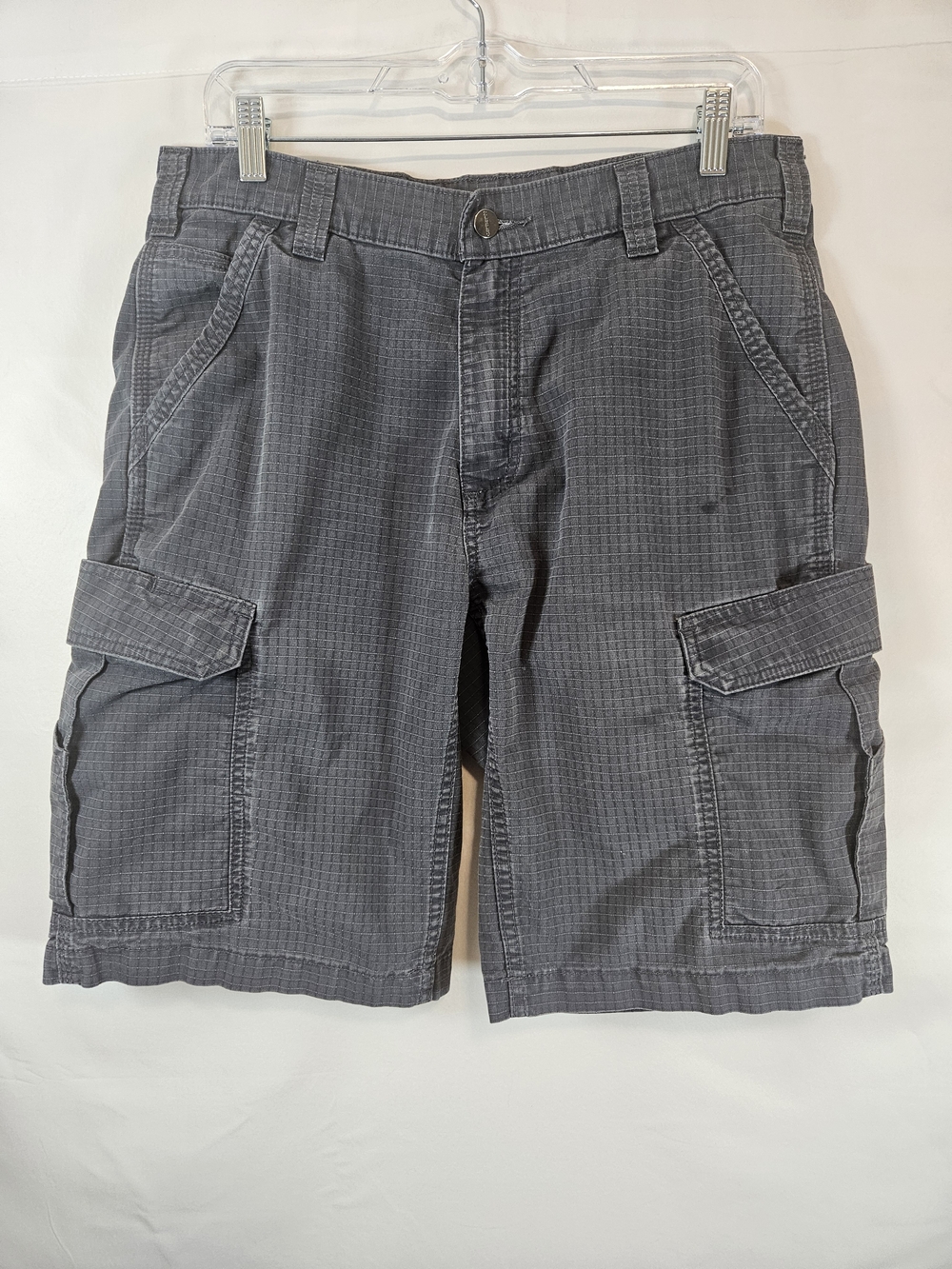 Carhartt Gray Men's Cargo Shorts - Ripstop Utility Camping Hiking Relaxed Fit